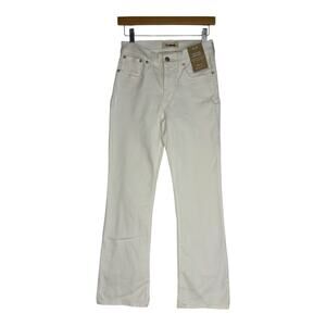 NWT Madewell Mid Rise Kick Out Jean Womens Size W 25 White Bootcut [FLAW]